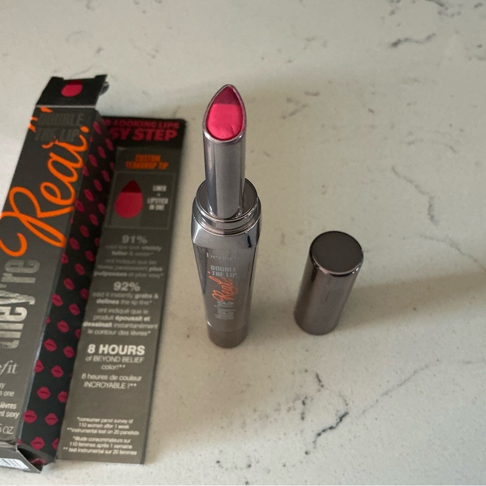 Benefits cosmetics they’re real double the lip Pink thrills 0.05 oz - Picture 6 of 7